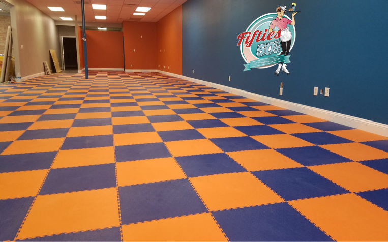 LockTile interlocking garage floor tiles