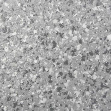 Salt and Pepper - "Salt and Pepper polyaspartic flooring with a classic blend of light gray and white speckles, creating a clean, neutral look that complements any garage style."